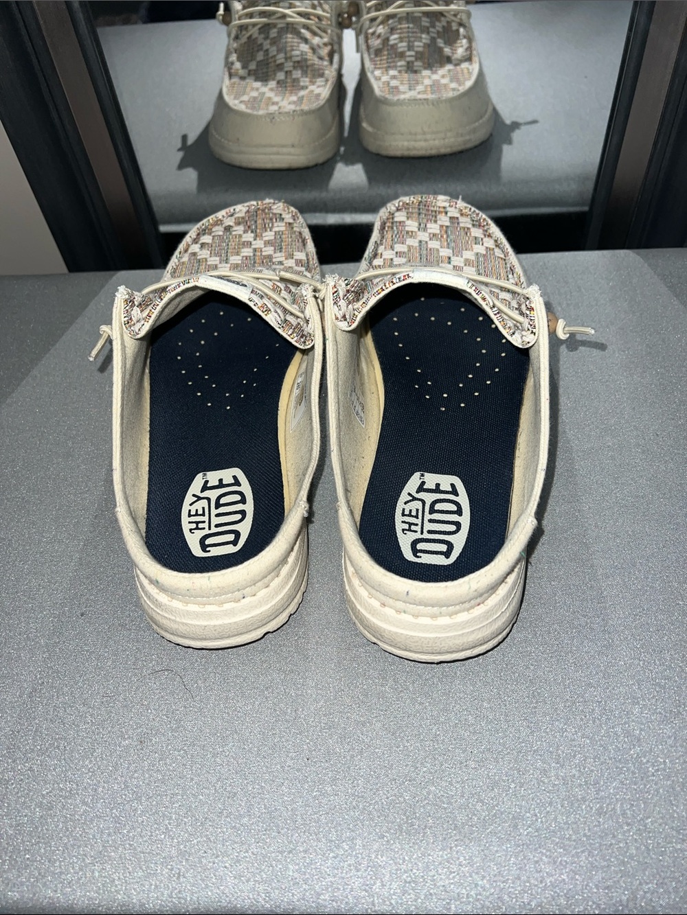 Hey Dude Men’s Multicolor Woven Slip-On with Cream Trim - Picture 3 of 3